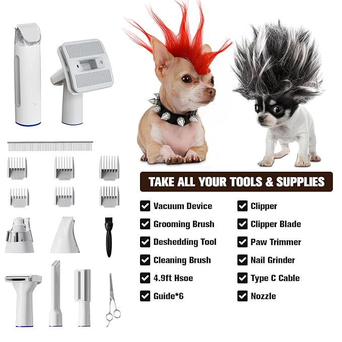 Dog Grooming Vacuum & Dog Grooming Kit 2 L 11 Kpa 15 Pet