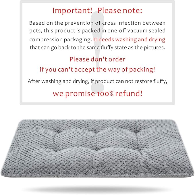 WONDER MIRACLE Fuzzy Deluxe Pet Beds (15" x 23", S-Grey)