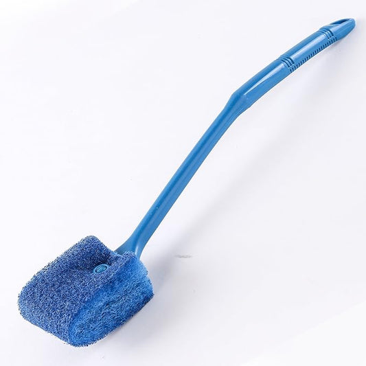 SLSON Aquarium Algae Scraper Double Sided Sponge Brush Cleaner Long Handle Fish Tank Scrubber for Glass Aquariums and Home Kitchen 15.4 inches