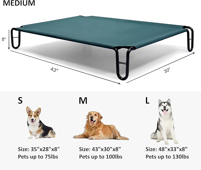 Elevated Dog Bed 43 x 30 x 8 inches