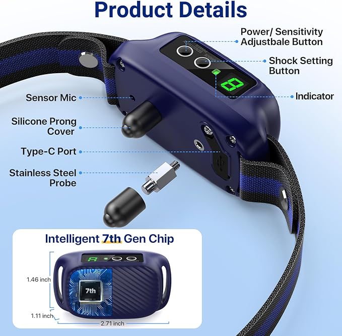 Dog Bark Collar 8 Sensitivity,Smart