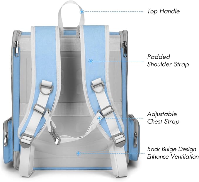 Cat Backpack Carrier 15lbs, Ventilated