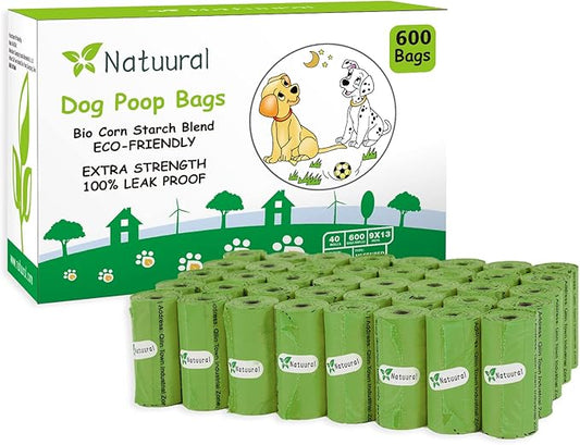 Dog Poop Bags Rolls-600 Counts 40Rolls, Biodegradable 100% Leak
