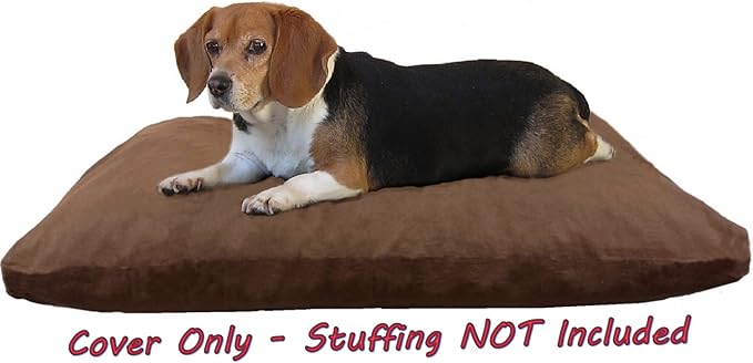 Dogbed4less DIY Pet Bed Pillow Brown Denim Duvet Cover and Waterproof Internal case for Dog and Cat at 37X27X4 Inch