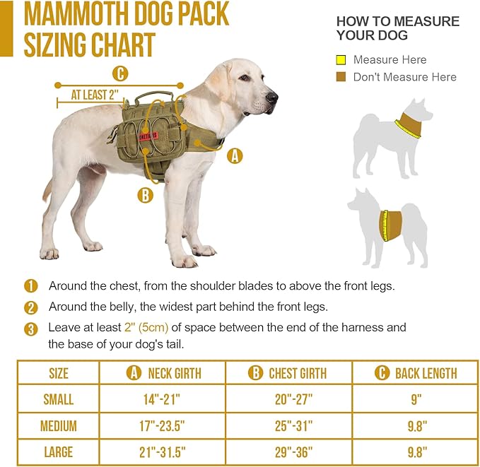 OneTigris Dog Backpack for Medium & Large Dogs
