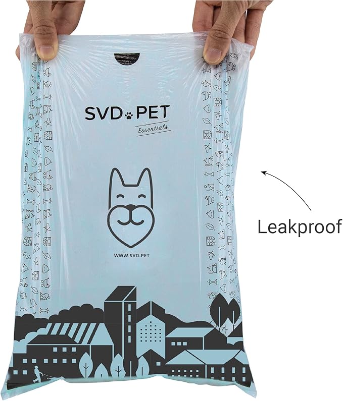 SVD.PET Dog Poop Bags 120 Unscented 100% Leak-Proof (8 Rolls, 120 count)