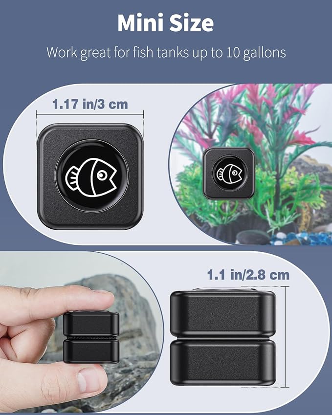 Pawfly Aquarium Magnetic Brush Fish Tank Cleaner 1 1/5 Inch 10 Gallons