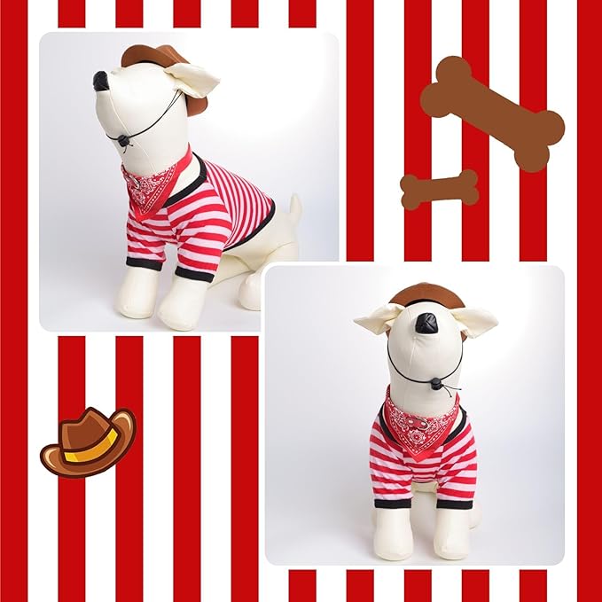 Fumwase Small Dog Cowboy Hat Pet Cowboy Costume