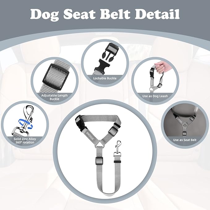 BWOGUE Pet Dog Cat Seat Belts (1 Pack)