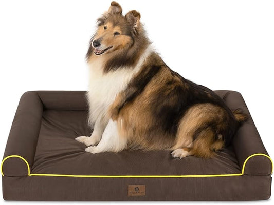 Hygge Hush 100% Waterproof Dog Bed 42"x30", Brown)