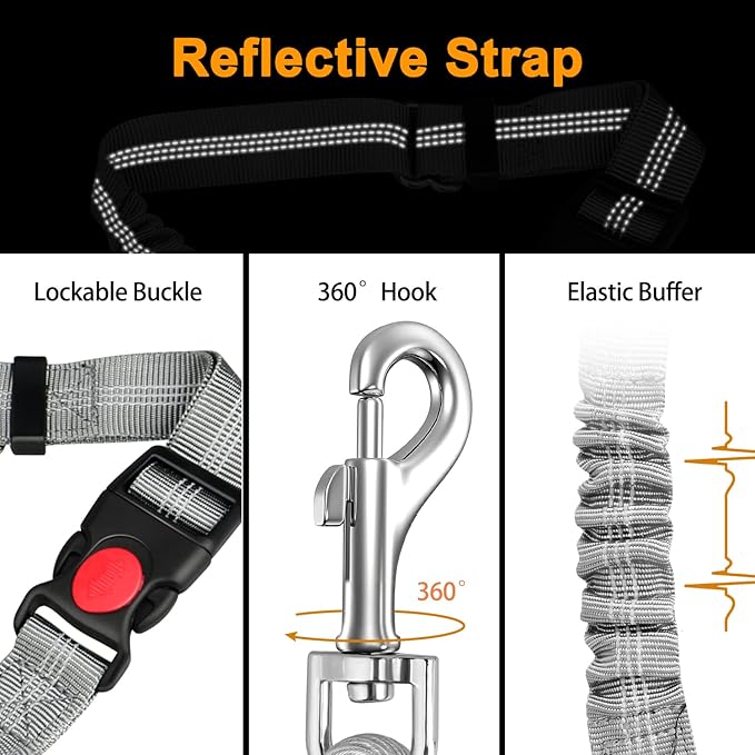 Chew Proof Dog Car Seat Belt 2 in 1 Steel