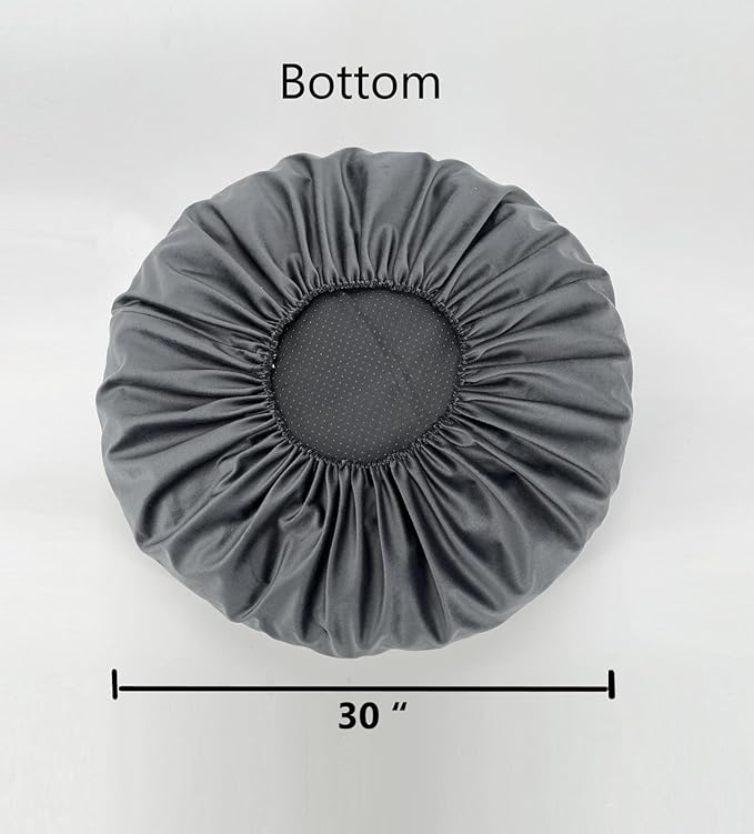 Round Dog Bed Cover Washable Grey Velvet 30