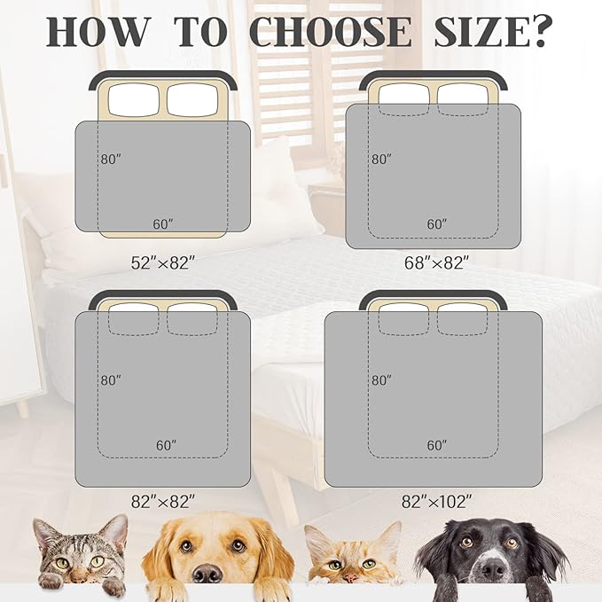 Waterproof Pet Blankets Dog Bed Cover for Pets Reusable Furniture Protector (Burgundy+Ivory 82"x102")