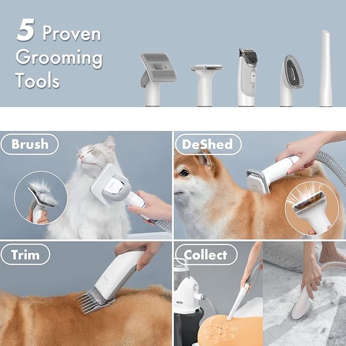 Neakasa by neabot P2 Pro Dog Grooming Kit 99% Hair, 5 Proven 2L Large-Capacity