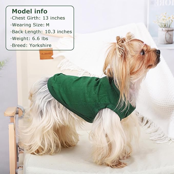 Dog Shirt Vest Clothes for Small Dogs Boy Girl Summer Solid Stretchy Puppy T-Shirts Soft Cool Breathable Lightweight Dog Sweatshirt Pet Cat Outfit