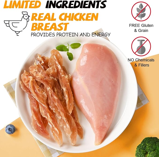 ASMPET Chicken Jerky Dog Treats Human-Grade Taurine-Enriched High 100% Natural (10.6 oz)