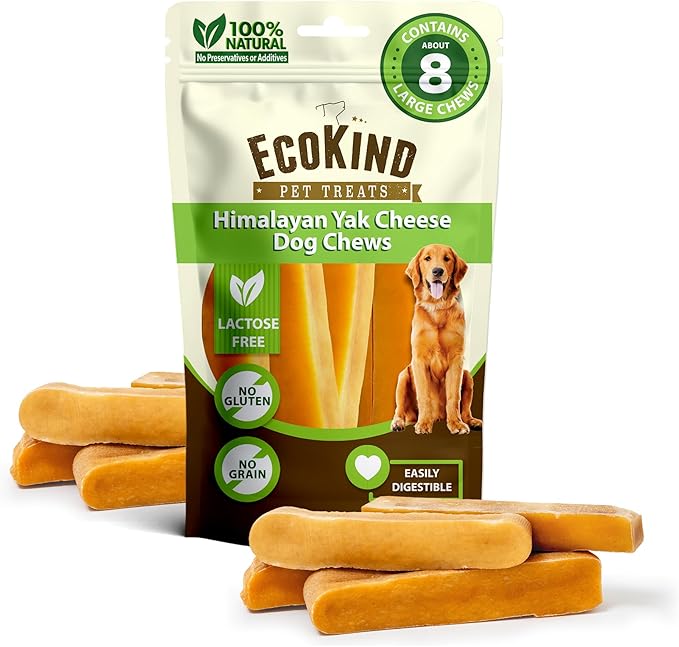 EcoKind Premium Gold Yak Cheese Himalayan Dog Chews 8+ Chews (2 lb)
