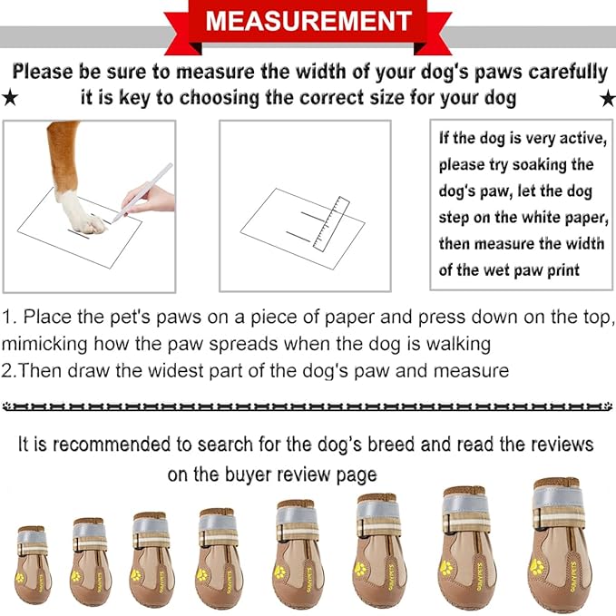 QUMY Dog Shoes for Large Dogs, Medium Dog Boots & Paw Protectors for Winter Snowy Day, Summer Hot Pavement, Waterproof in Rainy Weather, Outdoor Walking, Indoor Hardfloors Anti Slip Sole Khaki 2