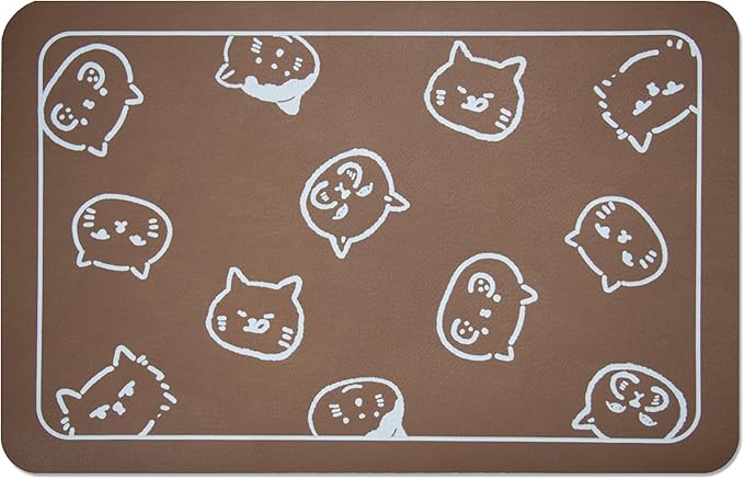 YCT Cat Food Mat for Pet Dog Food Mat Logo,24 x 16.9 inches,