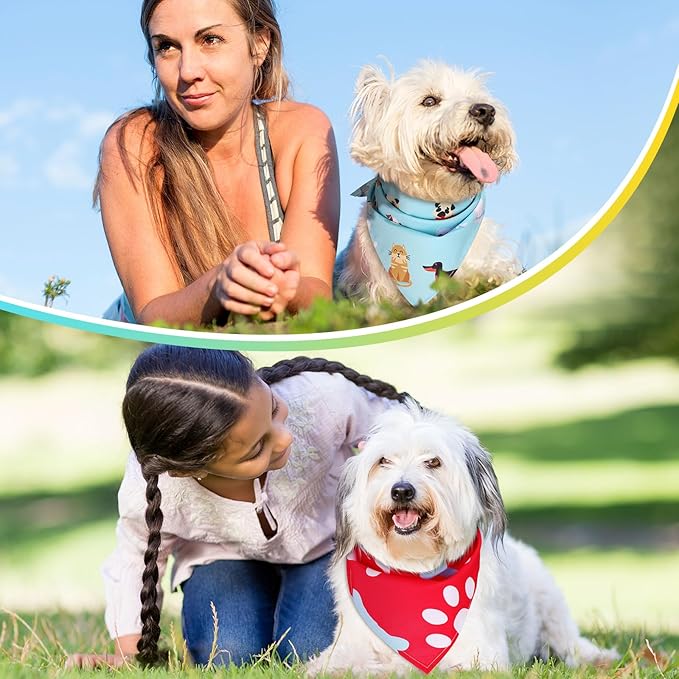 100 Pcs Paw Pattern Bandana Bulk Pet Bandanas