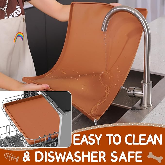 MateeyLife Silicone Cat & Dog Food Mat for Floors Waterproof