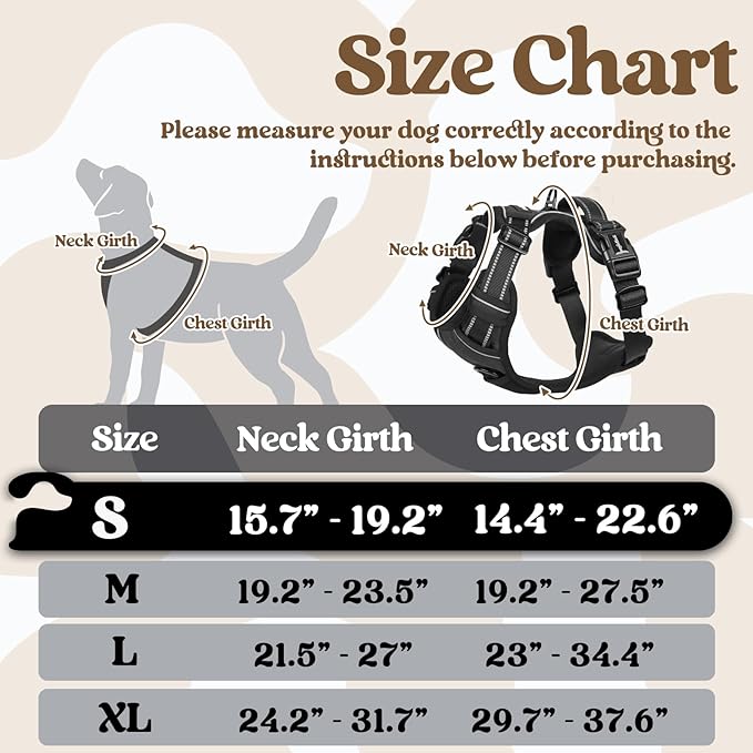 rabbitgoo Dog Harness Small Sized 3 Buckles,