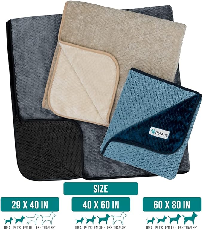 PetAmi Waterproof Dog Blanket 60x80 Gray