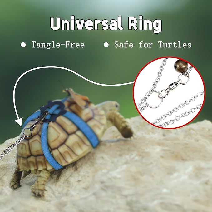 Pet Tortoise Turtle Leather Harness Small Pet Turtle Leash and Harness Pet Tortoise Leash Suitable for Tortoise Supplies Adjustable Control Leash (S