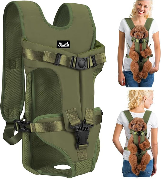 Lukovee Dog Backpack Carrier (Green-4,Large)