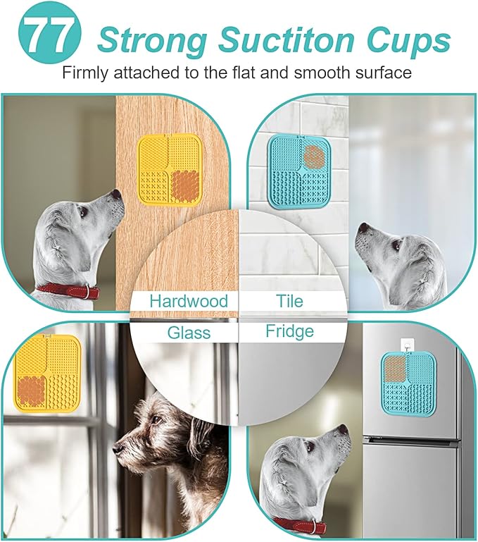 LUKITO 3PCS Licking Mat for Dogs & Cats with Suction Cups