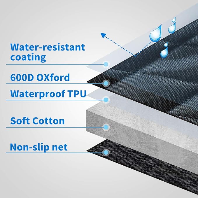 Dog Car Seat Cover for Back Seat 100% Waterproof 600D Oxford