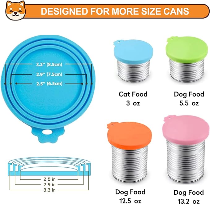 2 Pack Pet Food Cans Lids