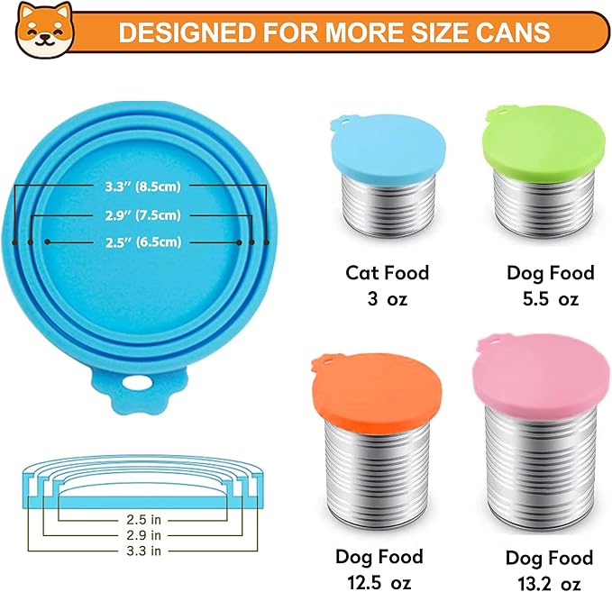 2 Pack Pet Food Cans Lids