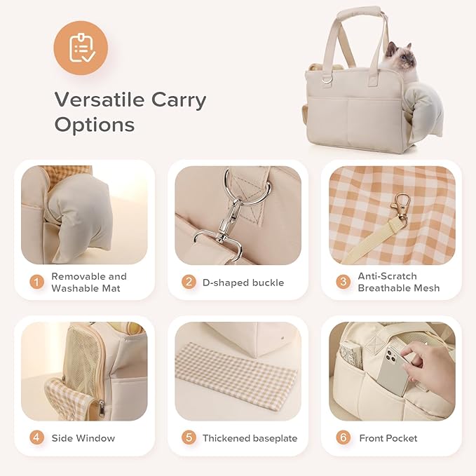 Dog Carrier Airline Approved for Pet 15 Lbs,