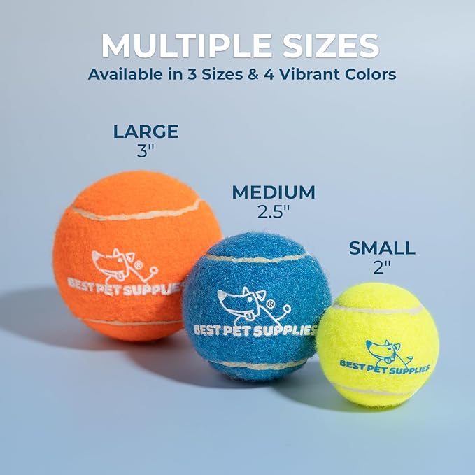 Best Pet Supplies Squeaky Tennis Toys for Dogs 4-Pack, Heavy-Duty