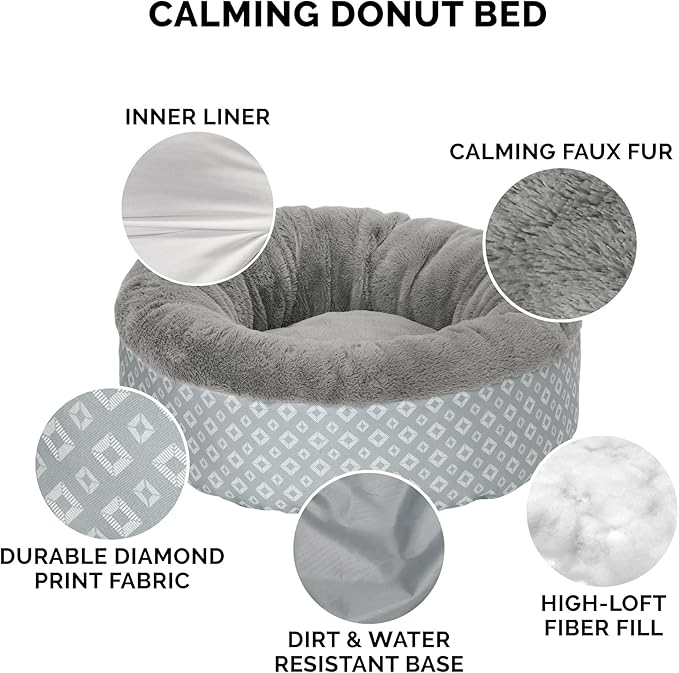 Furhaven 30" Round Donut Dog Bed for Medium/Small Dogs 45 lbs