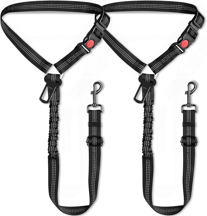 2 Packs Dog Seat Belt for Car 3-in-1 Dog