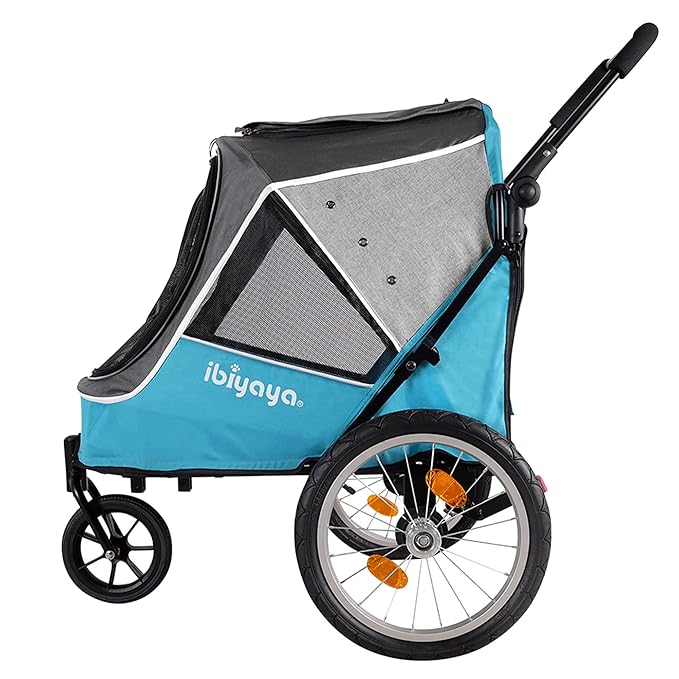 2-in-1 Happy Pet Dog Stroller and Bike Pet Trailer for Medium and Large Dogs