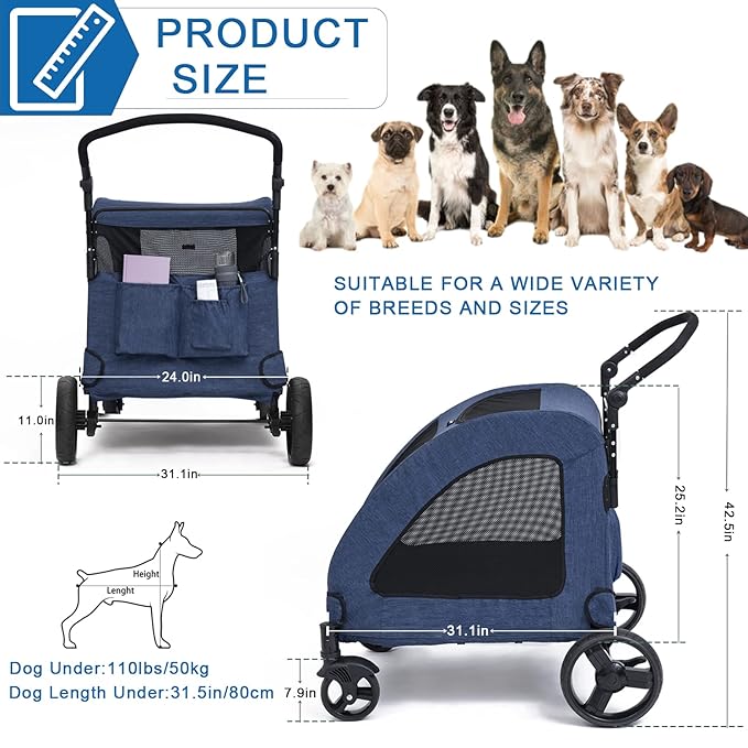 4 Wheel Foldable Pet Stroller for Dog