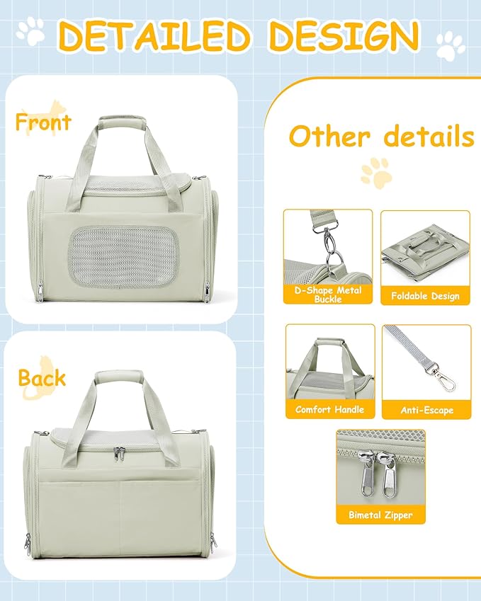 Cat Carrier Soft 20lbs,Green