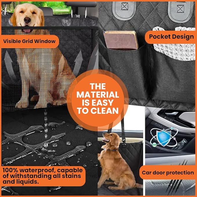 Dog Car Seat Waterproof Durable Scratchproof Nonslip Dog Car Hammock with Universal Size fits for Cars