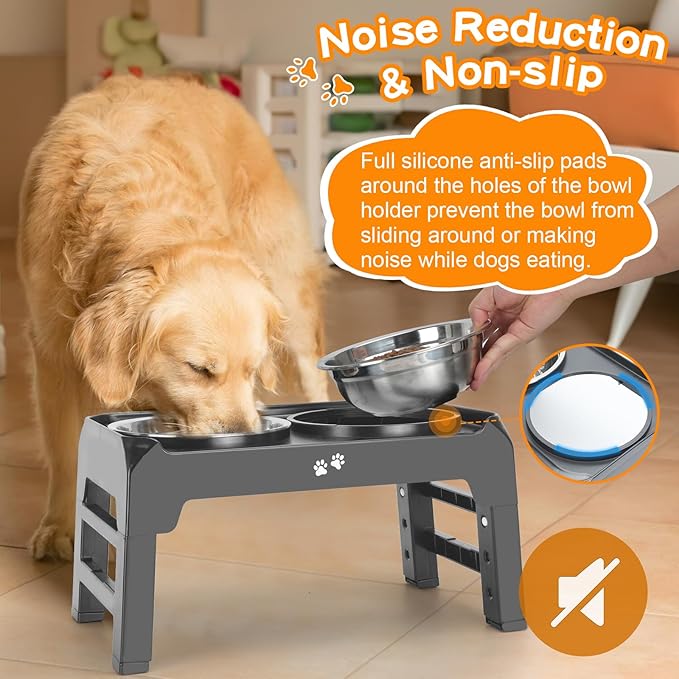 Elevated Dog Bowls 4 Height 2 Thick 50oz Stainless 3.7", 9.2", 10.75", 12.36"