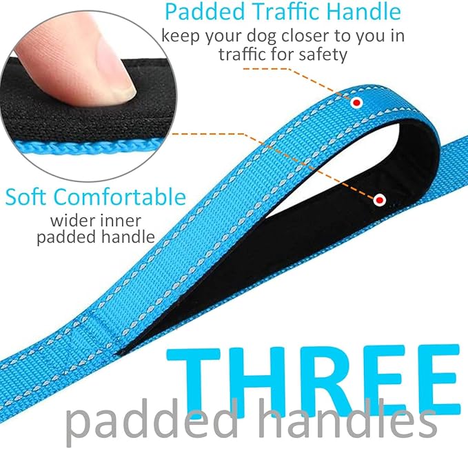 3 Handle Dog Leash 10FT Triple