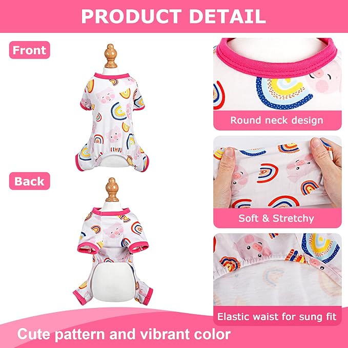 Dog Pajamas Pjs Spring Summer Dog Clothes for Small Dogs Girl