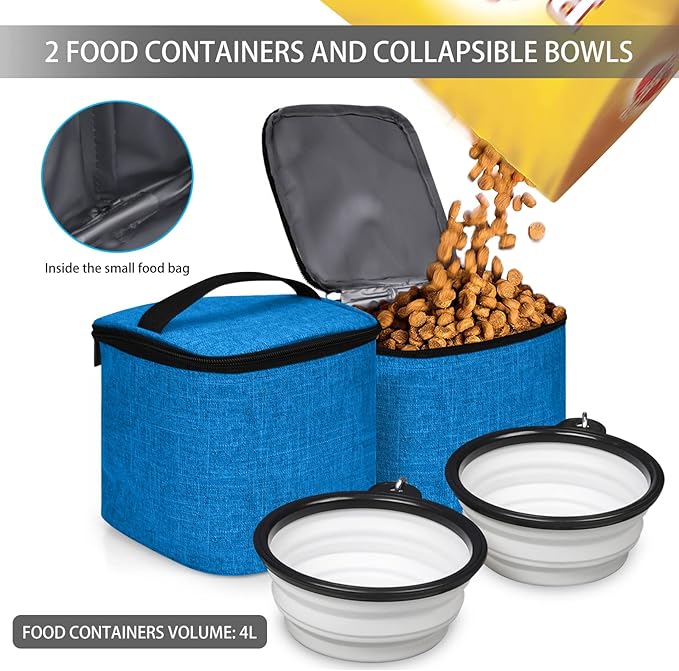 BAGLHER Pet Travel Bag 2 Silicone 2 Food