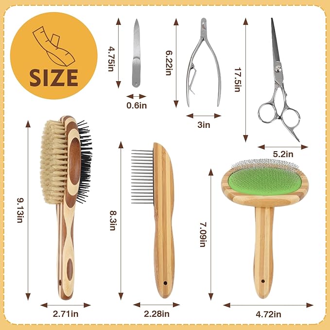 Dog Grooming Brush Kit Hair(7PCS) GREEN