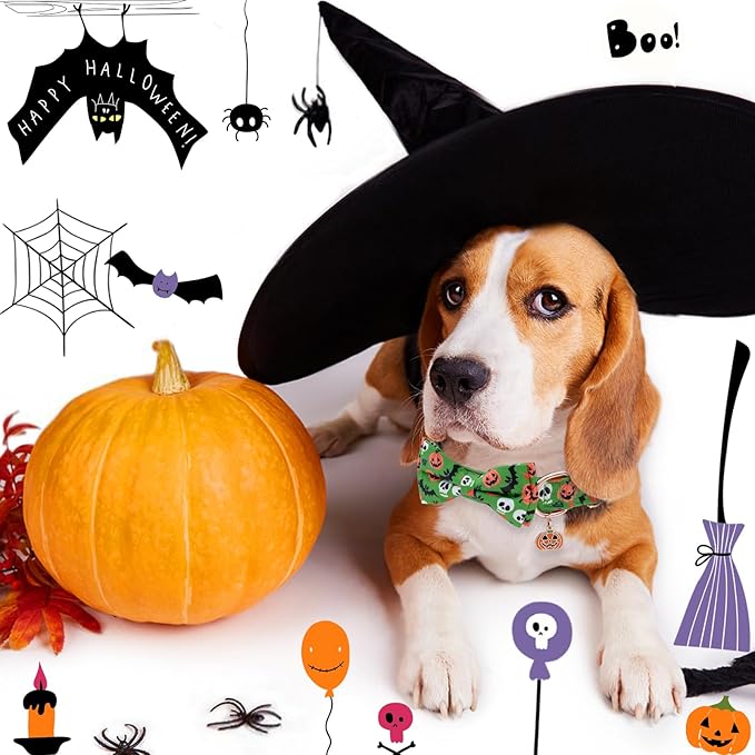 Faygarsle Bow Tie Halloween Fall Dog Collar