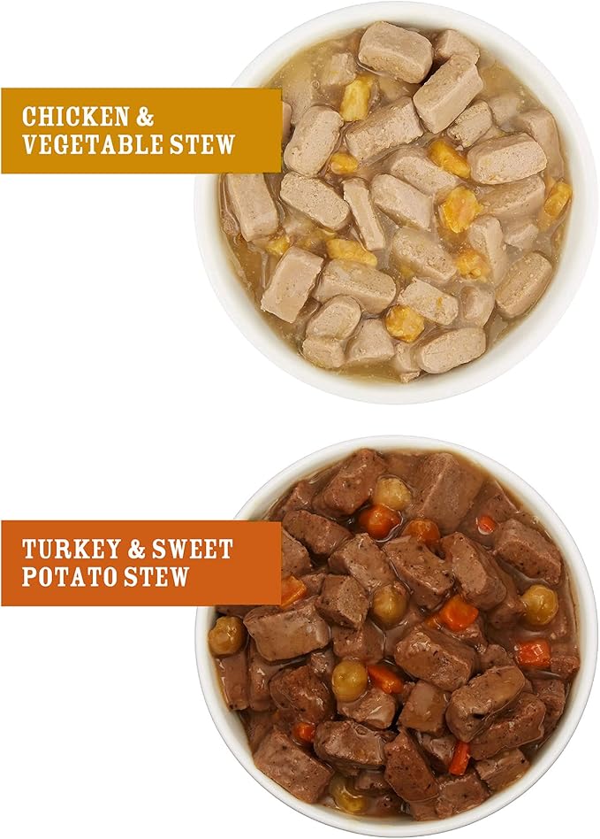Amazon Brand - Wag Stew Dog Food Variety Pack, Chicken & Turkey, 13.2 Ounce (Pack of 12)