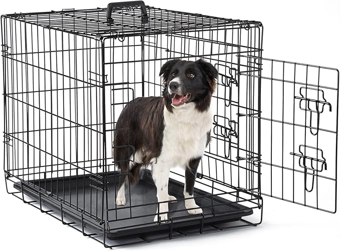 DONORO Dog Crates for Small Size Dogs Indoor Double Door Dog Kennels & Houses for Puppy and Cats (36-Inch Only