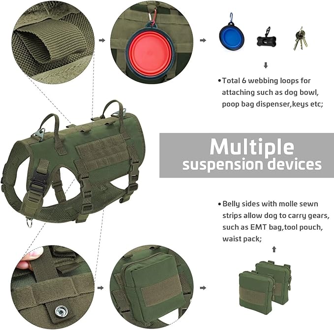 Forestpaw Tactical Dog Harness for Large Dogs